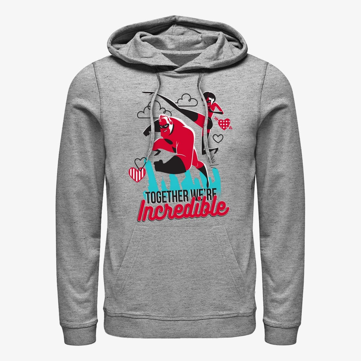 Hoodies and sweatshirts  Merch Pixar Incredibles - Together Incredible Unisex Hoodie Heather Grey