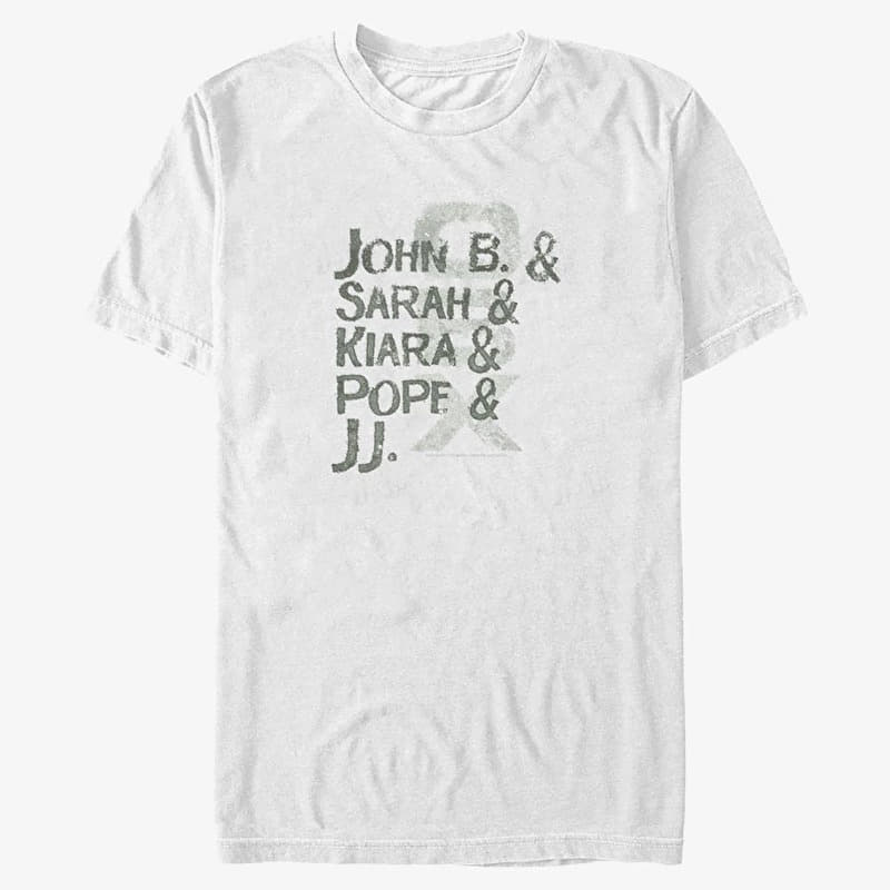 T-särk Merch Netflix Outer Banks - Name Stack Unisex T-Shirt White