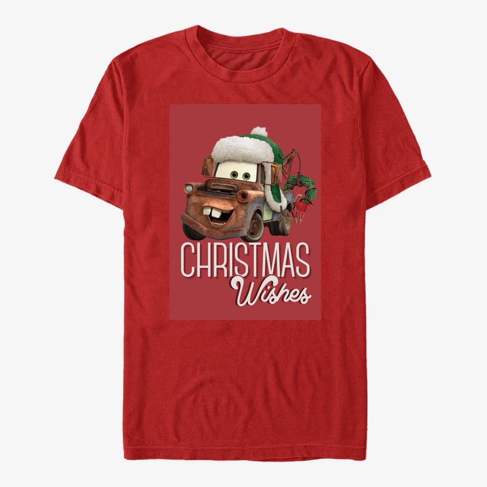 Tricouri Merch Pixar Cars 1-2 - Christmas Wishes Unisex T-Shirt Red