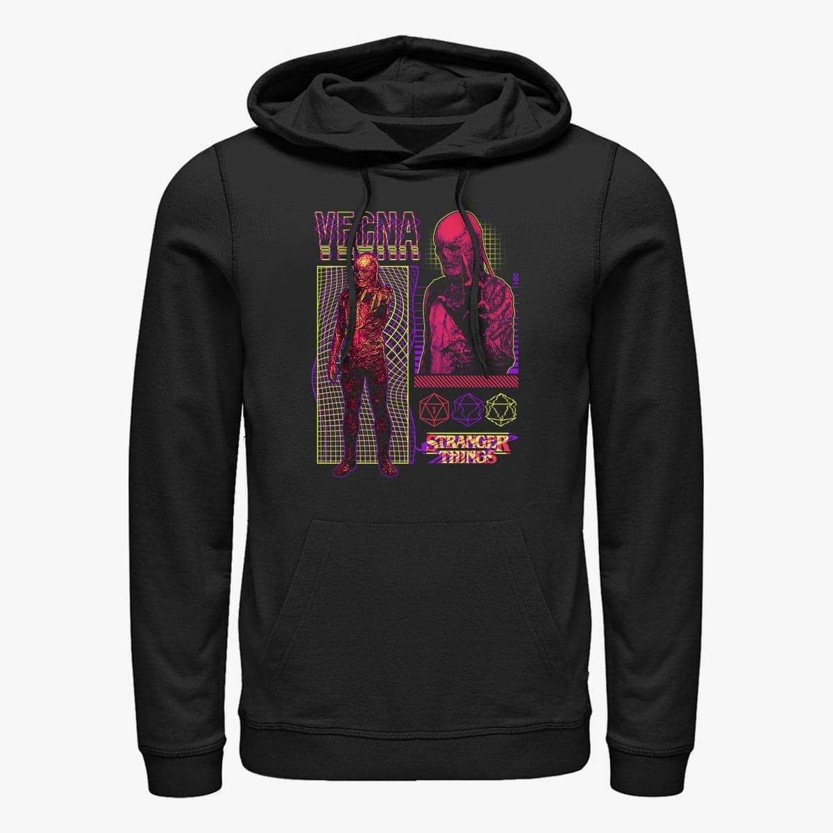 Dukserice Merch Netflix Stranger Things - VECNA STREETWEAR INFOGRAPHIC Unisex Hoodie Black