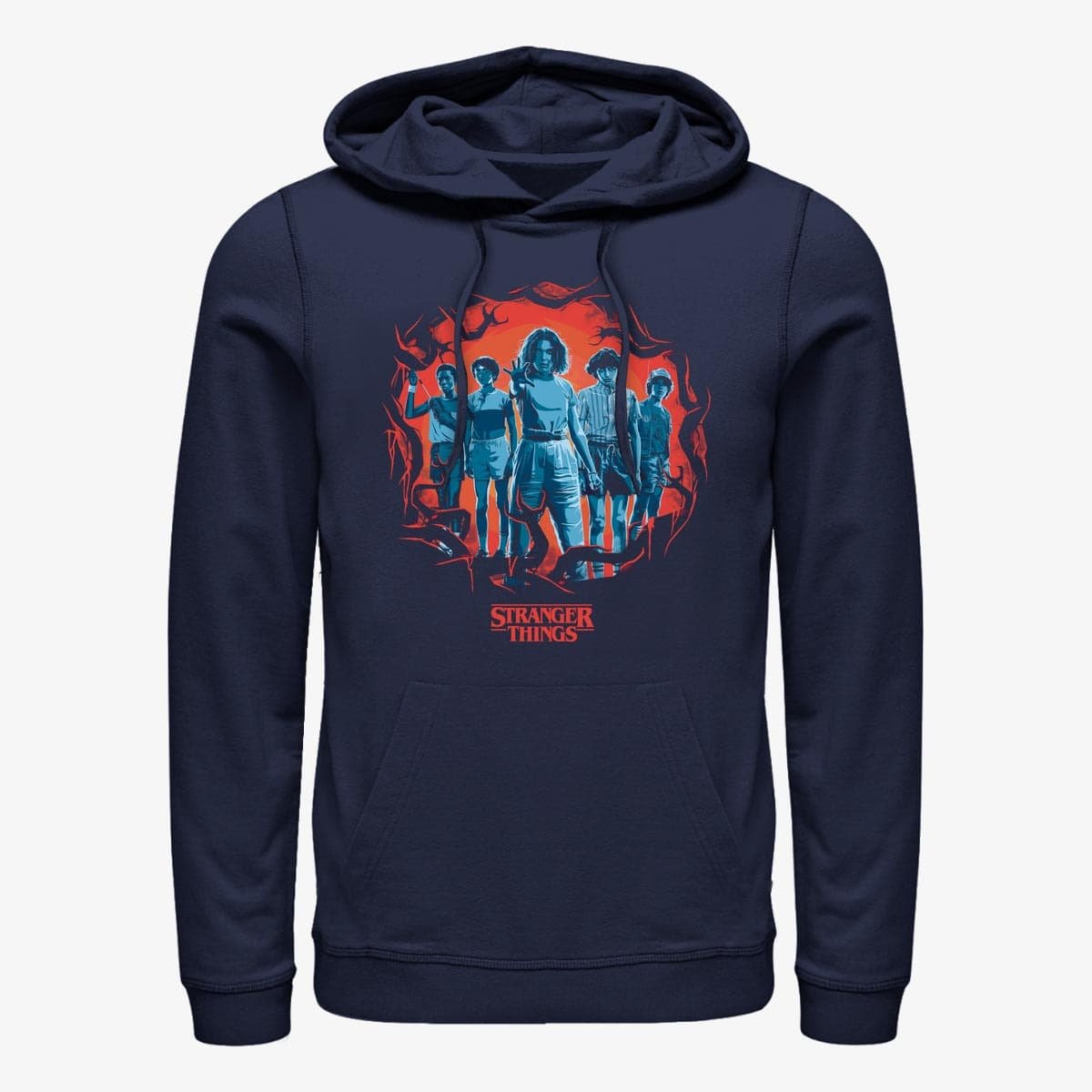 Hoodies and sweatshirts  Merch Netflix Stranger Things - Tonal Eleven Group Pose Unisex Hoodie Navy Blue