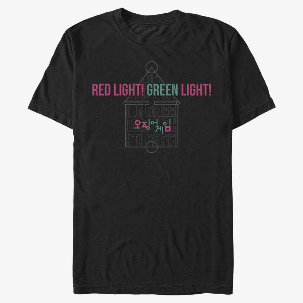 T-shirts Merch Netflix Squid Game - Red Lights Green Unisex T-Shirt Black