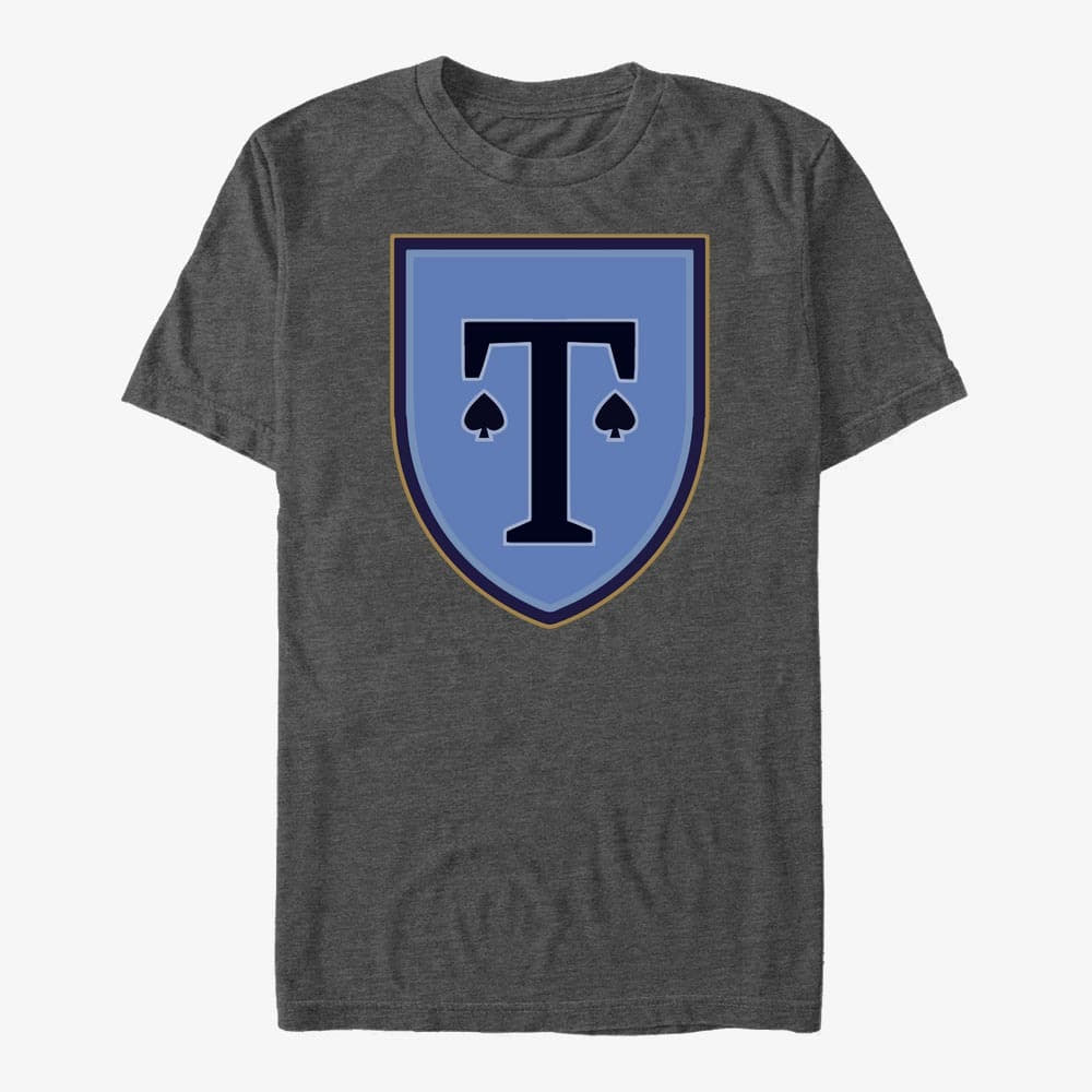 Pólók Merch Netflix Heartstopper - Truham Spade Crest Unisex T-Shirt Dark Heather Grey