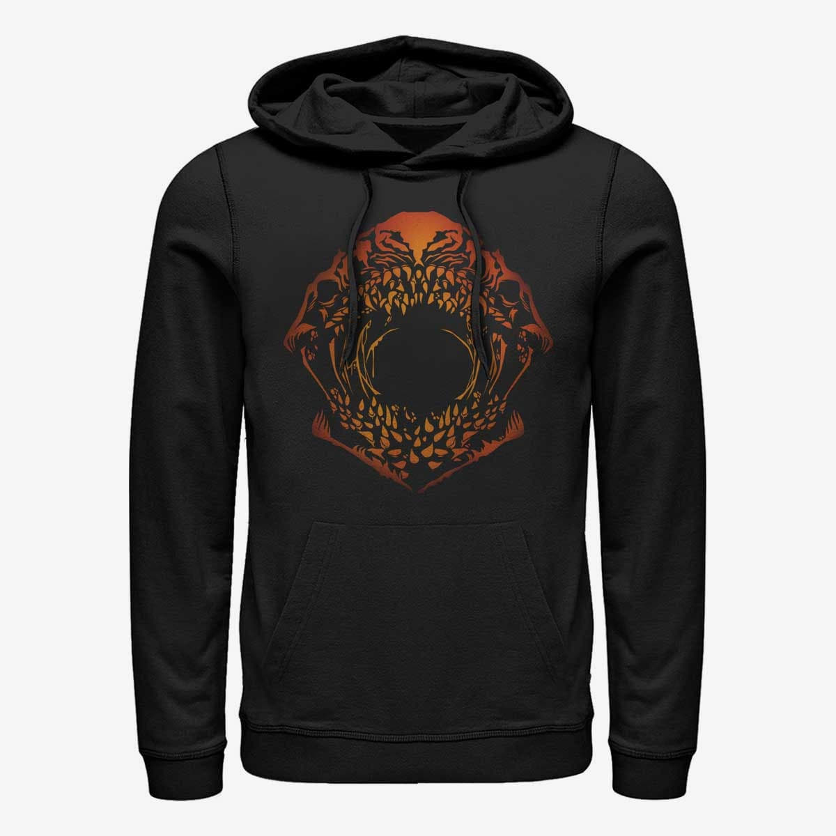 Sweatshirts Merch Netflix Stranger Things - MIND FLAYER PUMPKIN FACE Unisex Hoodie Black