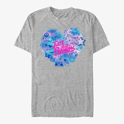 T-shirt Merch Netflix Julie And The Phantoms - Heart Julie Icons Unisex T-Shirt Heather Grey