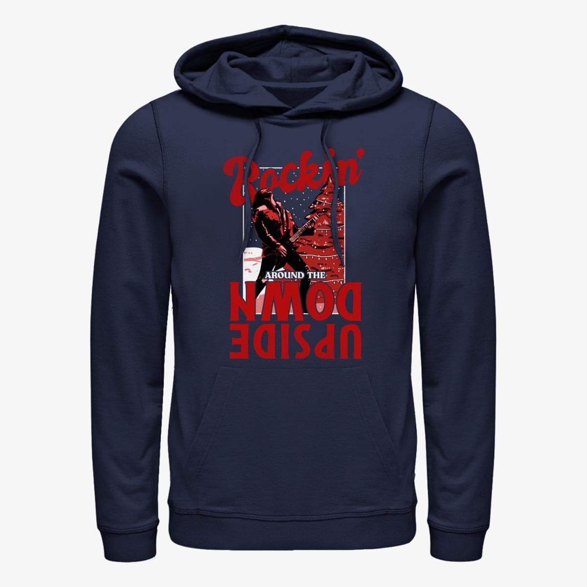 Hoodies and sweatshirts  Merch Netflix Stranger Things - Rockin Around Unisex Hoodie Navy Blue