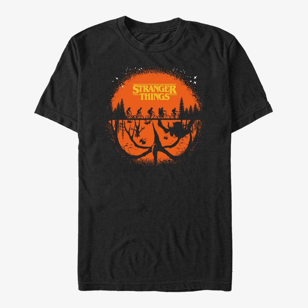 T-shirts Merch Netflix Stranger Things - 2 PLANE HAUNT Unisex T-Shirt Black