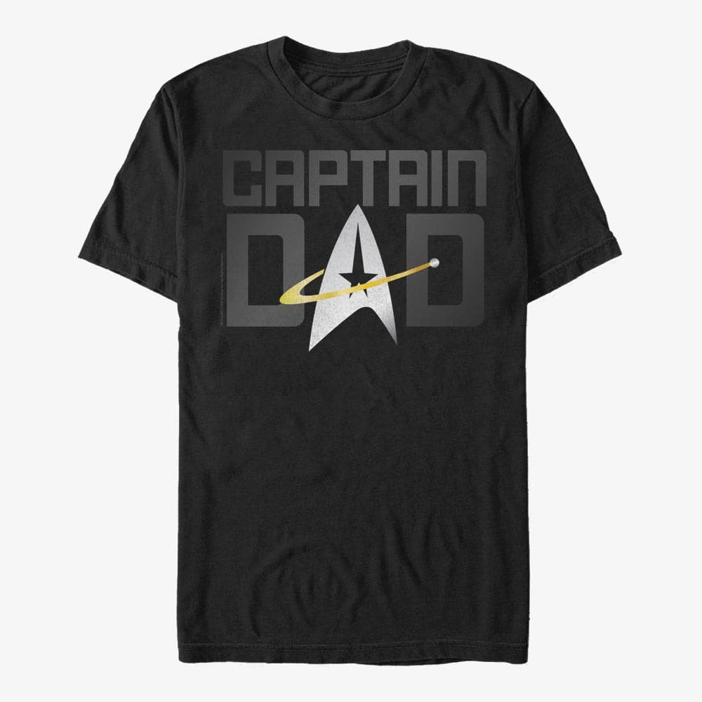 T-Shirts Merch Paramount Star Trek: The Next Generation - Captain Dad Unisex T-Shirt Black