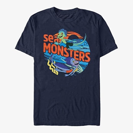 Tricou Merch Pixar Luca - Sea monster circle Unisex T-Shirt Navy Blue