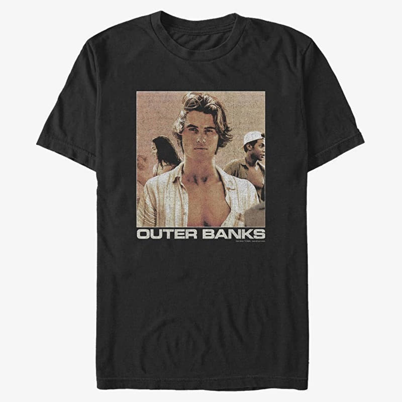 Tricou Merch Netflix Outer Banks - Waves Poster Unisex T-Shirt Black