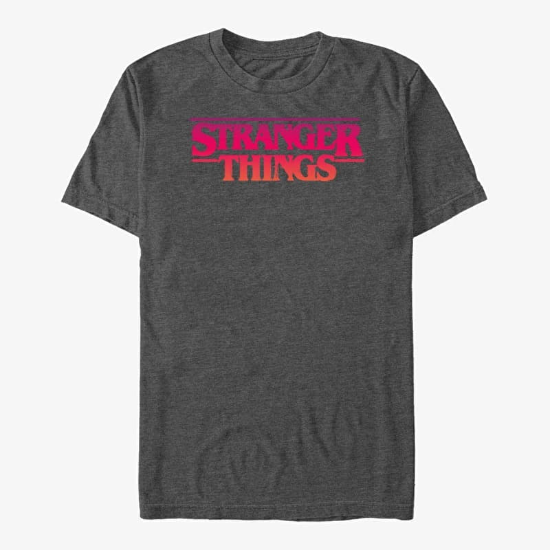 Merch Netflix Stranger Things - Grunge ST Logo Unisex T-Shirt Dark Heather Grey
