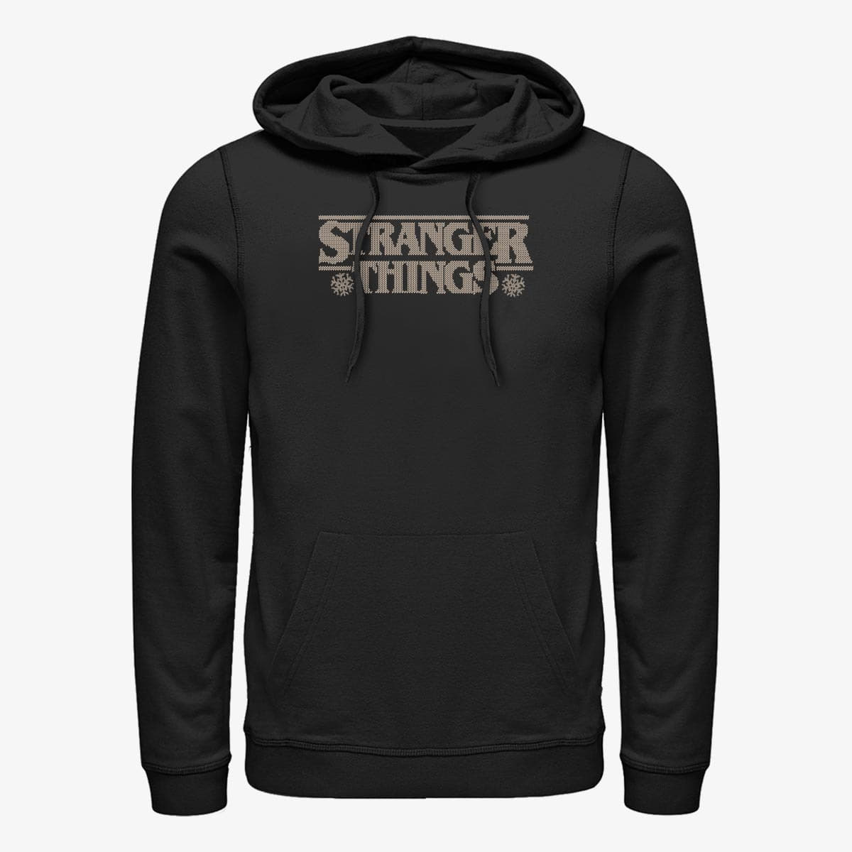 Sweatshirts Merch Netflix Stranger Things - Knitted Logo Unisex Hoodie Black