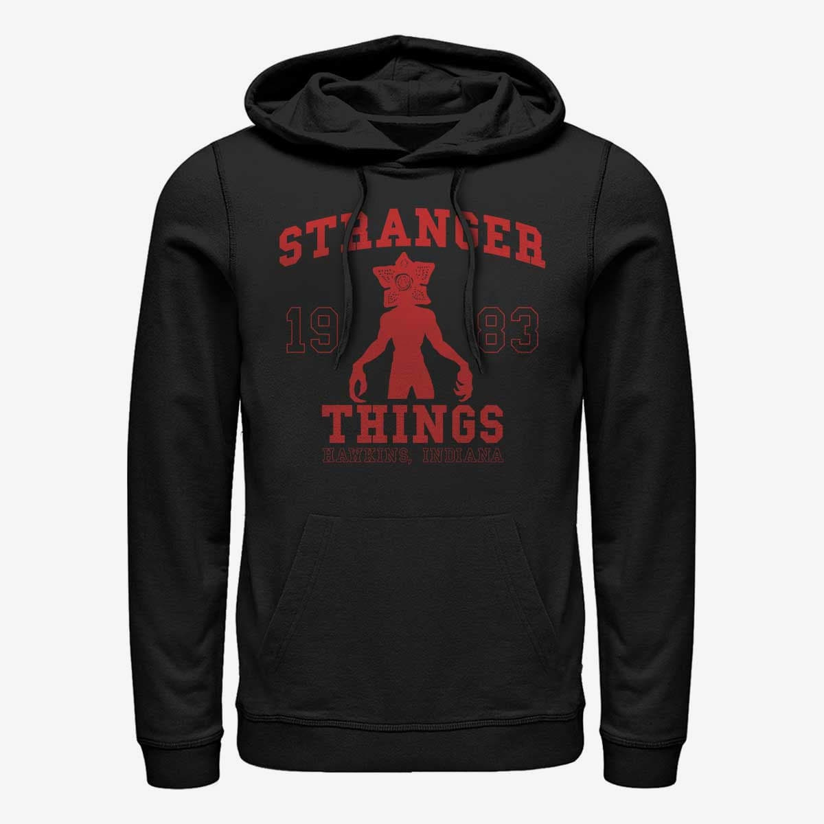 Mikiny Merch Netflix Stranger Things - ST COLLEGIATE Unisex Hoodie Black