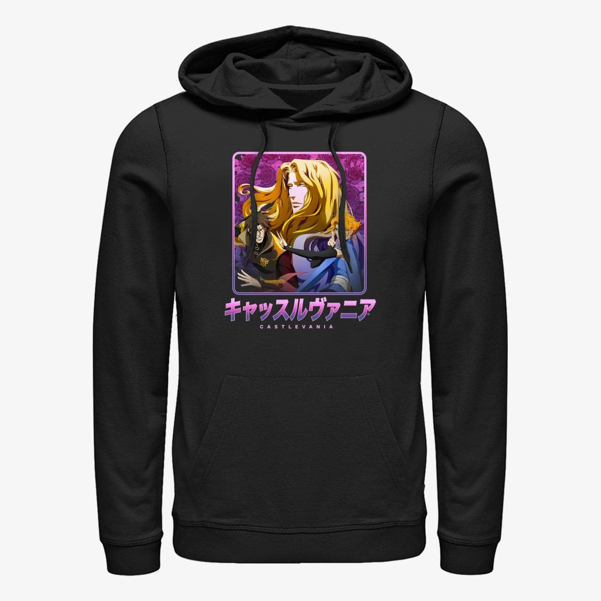 Bluzy Merch Netflix Castlevania - Castlevania Kanji Group Unisex Hoodie Black