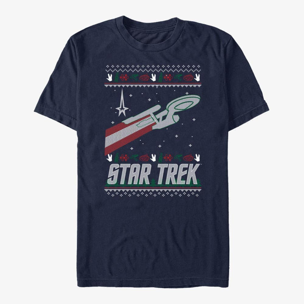 Koszulki Merch Paramount Star Trek - Trek Sweater Unisex T-Shirt Navy Blue