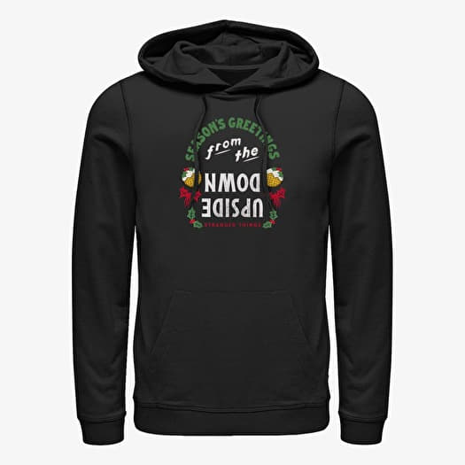 Sweatshirt Merch Netflix Stranger Things - Greetings From Upside Down Unisex Hoodie Black