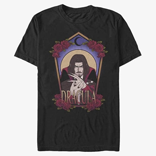 Tričko Merch Netflix Castlevania - Dracula Art Nouveau Unisex T-Shirt Black