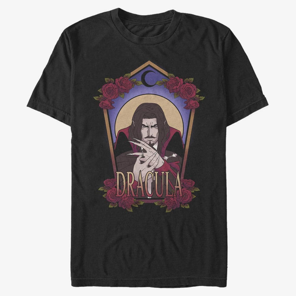 majice kratkih rukava Merch Netflix Castlevania - Dracula Art Nouveau Unisex T-Shirt Black