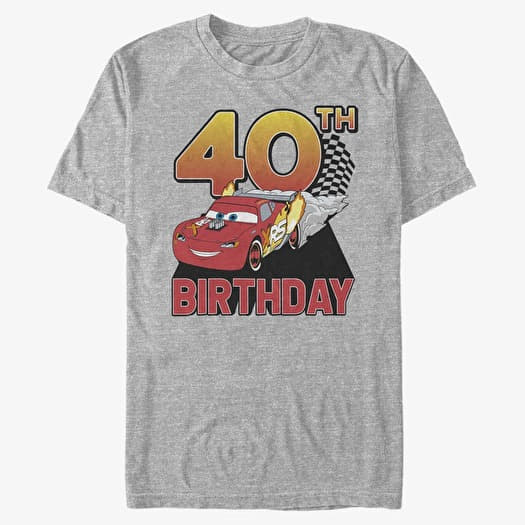 T-shirt Merch Pixar Cars 2 - Lightning Birthday 40 Unisex T-Shirt Heather Grey
