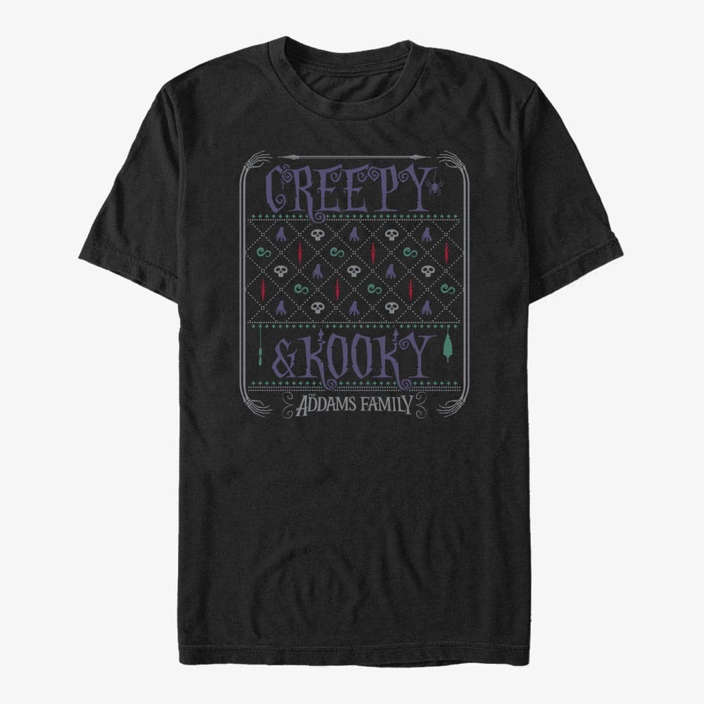   Μπλούζες Merch MGM The Addams Family - Creepy Kooky Sweater Unisex T-Shirt Black