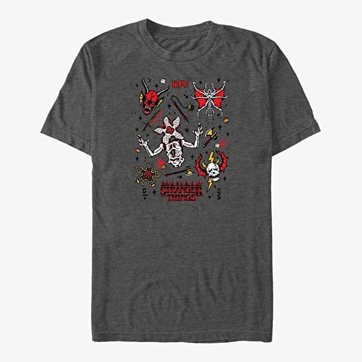 Tričko Merch Netflix Stranger Things - Stranger Flash Sheet Unisex T-Shirt Dark Heather Grey