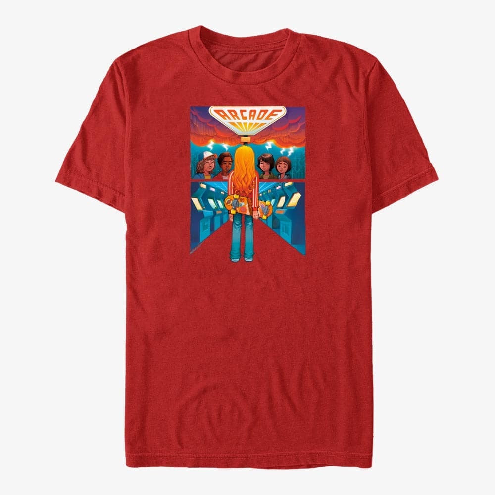 T-Shirts Merch Netflix Stranger Things - Arcade Poster Unisex T-Shirt Red