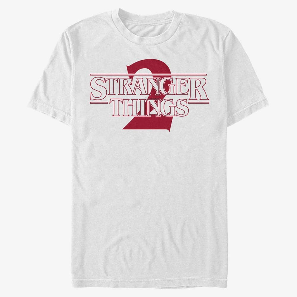 T-shirts Merch Netflix Stranger Things - Stranger Two Solid Logo Unisex T-Shirt White