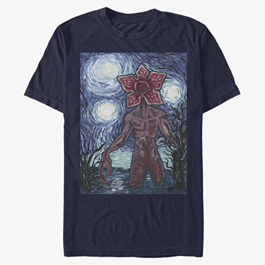 T-skjorte Merch Netflix Stranger Things - Starry Demogorgon Unisex T-Shirt Navy Blue