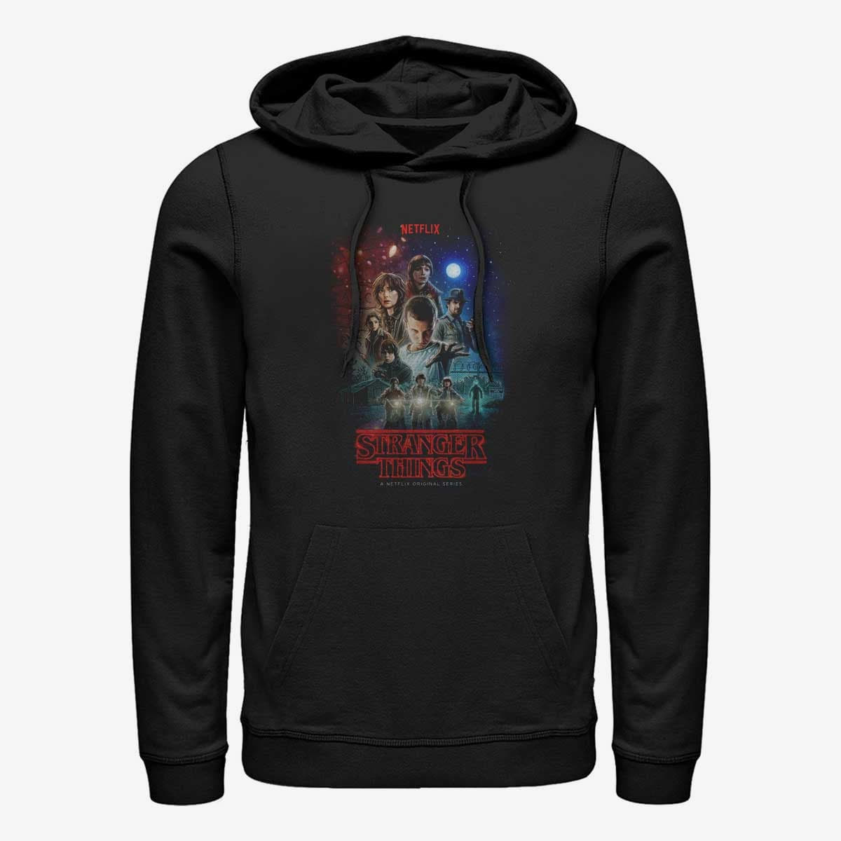 Hoodies and sweatshirts  Merch Netflix Stranger Things - Classic Illustrated Poster Unisex Hoodie Black