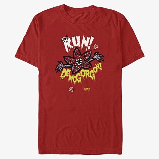 Maglietta Merch Netflix Stranger Things - Run Away Unisex T-Shirt Red