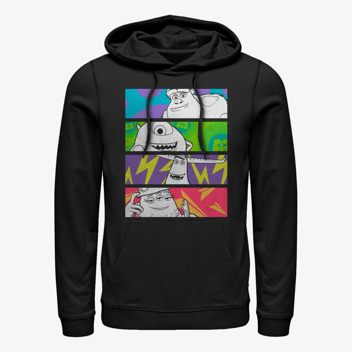 Sweatshirts Merch Pixar Monsters At Work - Color Panels Unisex Hoodie Black