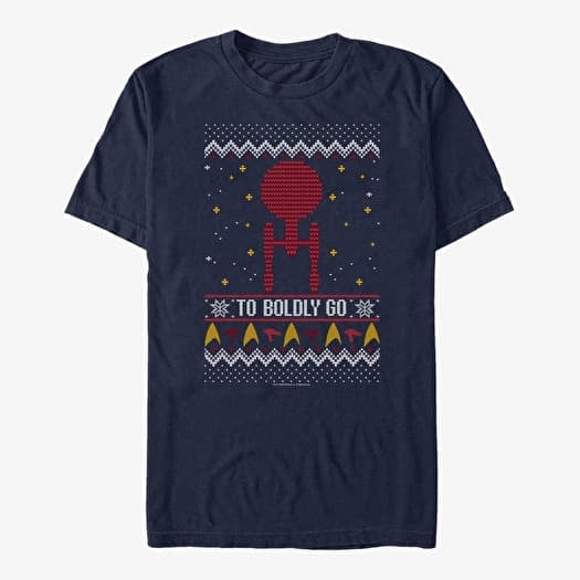 Majica Merch Paramount Star Trek - To Boldly Sweater Unisex T-Shirt Navy Blue