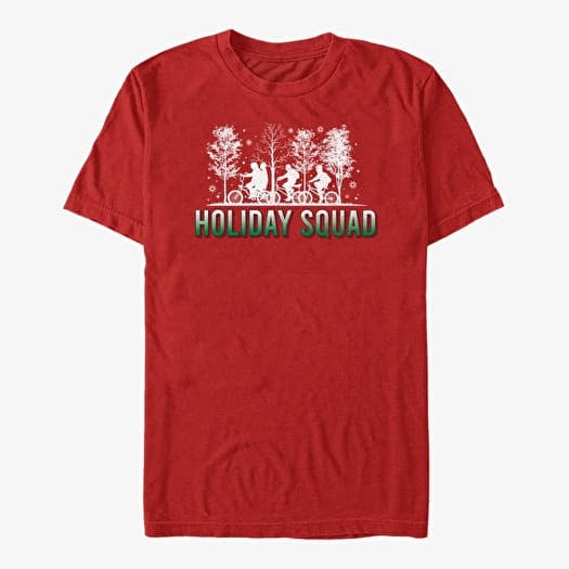 Tričko Merch Netflix Stranger Things - Holiday Squad Unisex T-Shirt Red