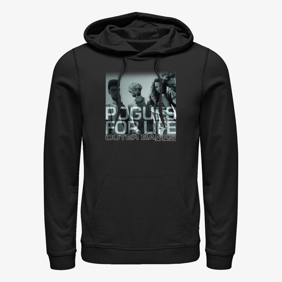 Kapuutsikud ja kampsunid Merch Netflix Outer Banks - Pogues For Life Unisex Hoodie Black