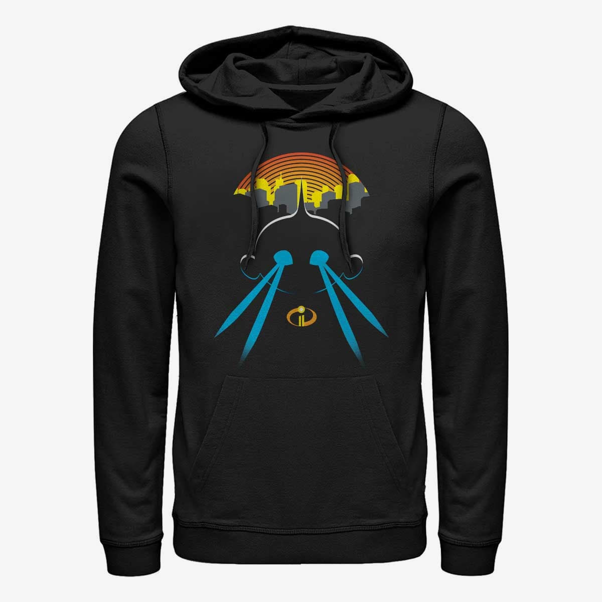 Bluzy Merch Pixar Incredibles 2 - Lazer Eyes Unisex Hoodie Black