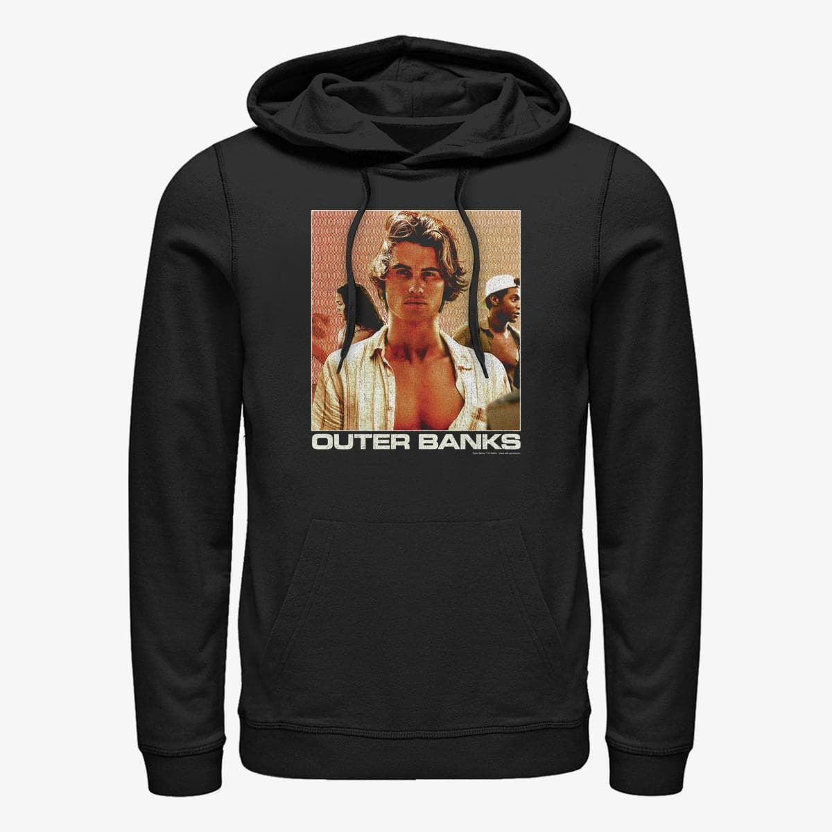 Mikiny Merch Netflix Outer Banks - Waves Poster Unisex Hoodie Black