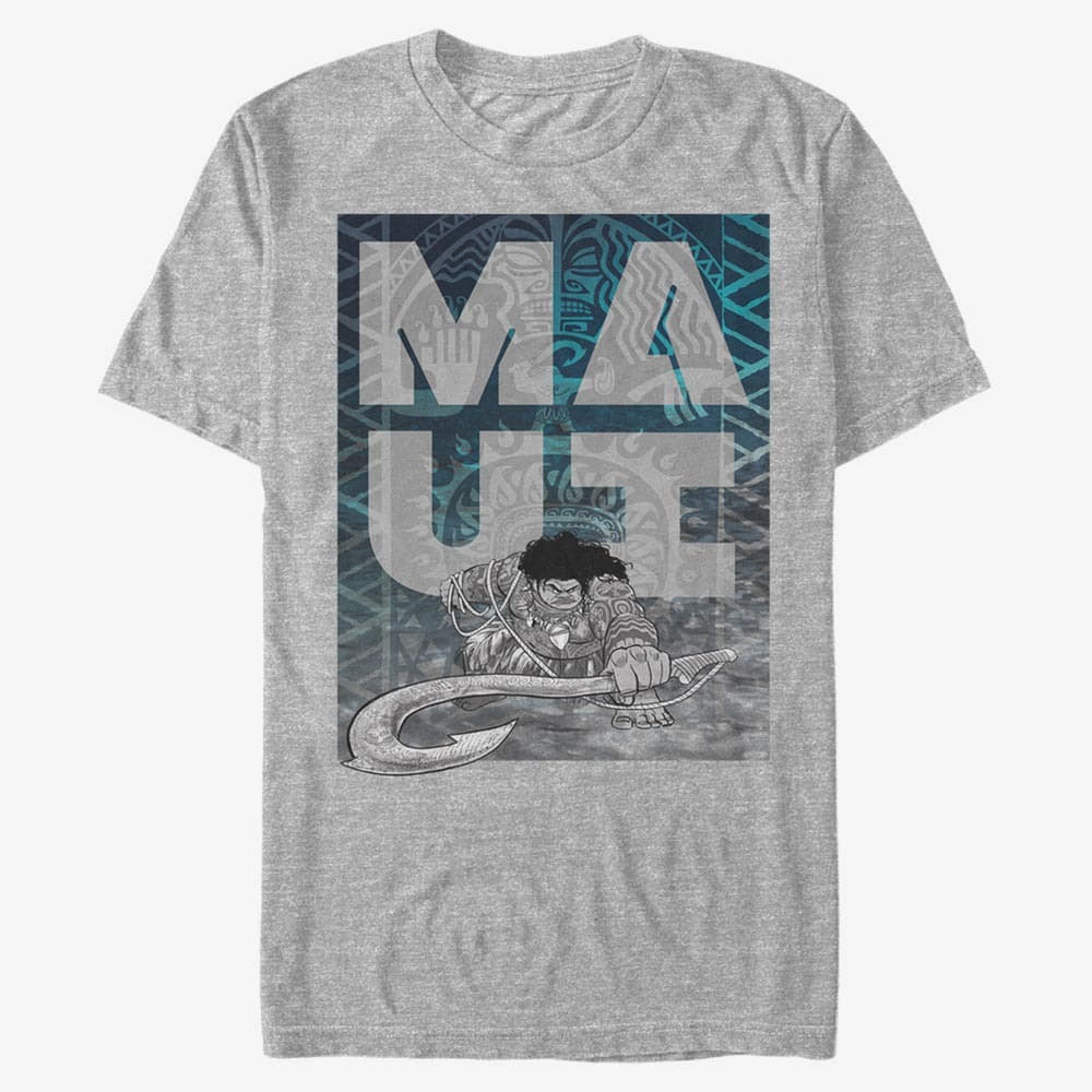 T-shirts Merch Pixar Moana - Maui Hook Fade Unisex T-Shirt Heather Grey
