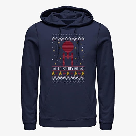 Sweatshirt Merch Paramount Star Trek - To Boldly Sweater Unisex Hoodie Navy Blue