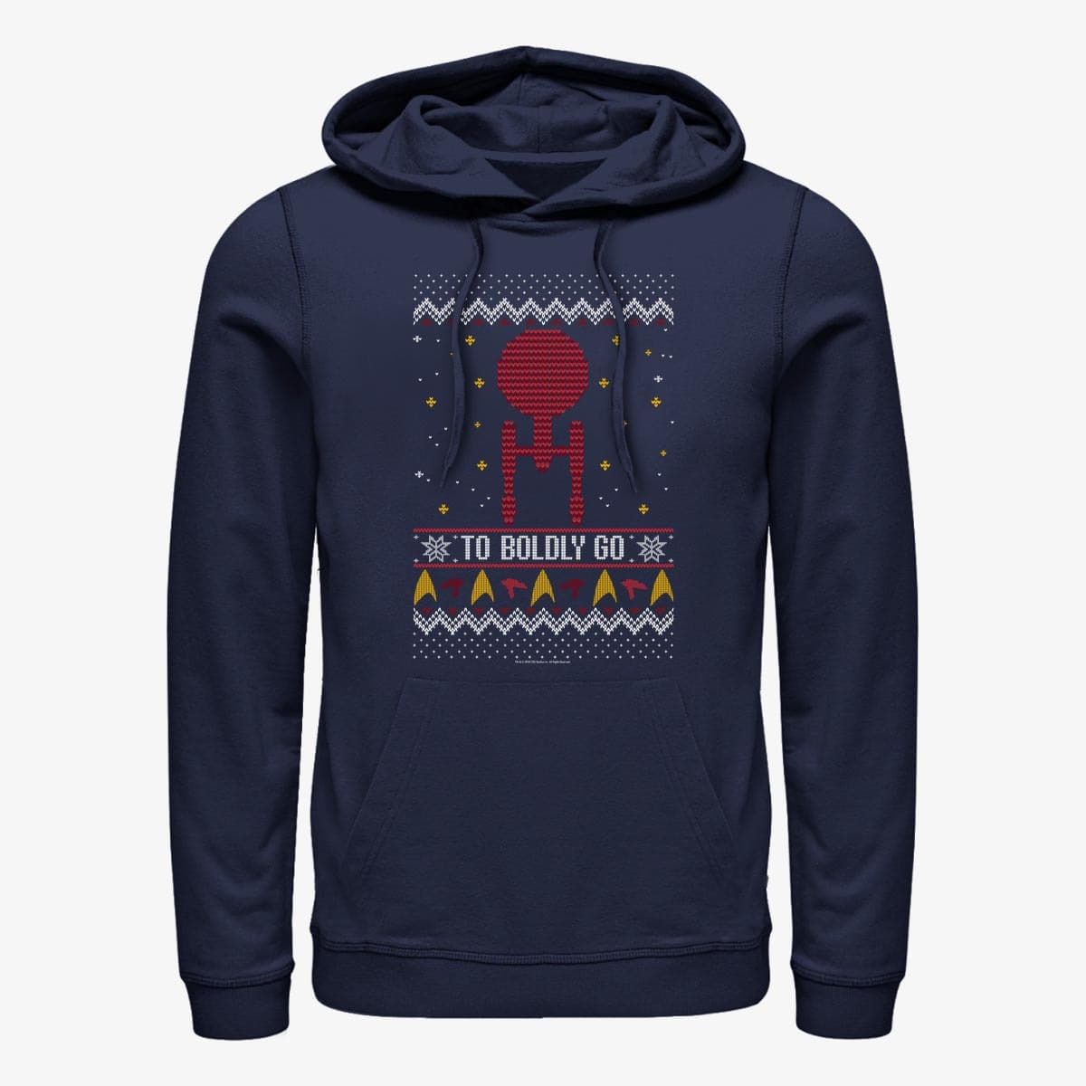Kapuutsikud ja kampsunid Merch Paramount Star Trek - To Boldly Sweater Unisex Hoodie Navy Blue