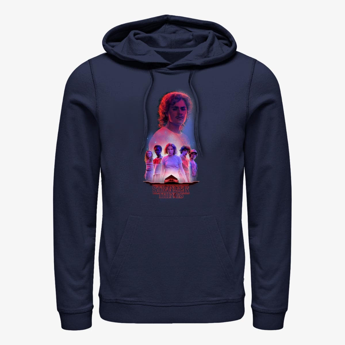 Dukserice Merch Netflix Stranger Things - Billy Starcourt Unisex Hoodie Navy Blue
