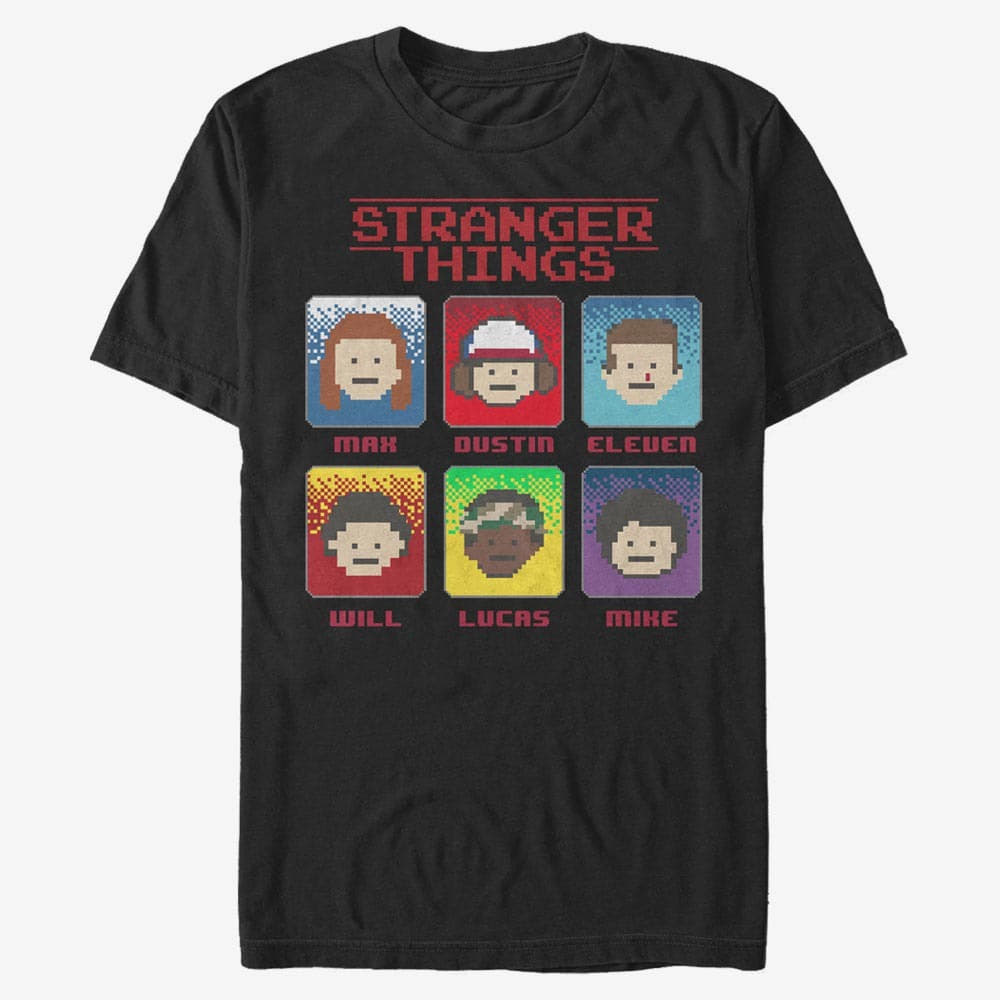 T-Shirts Merch Netflix Stranger Things - 8 Bit Stranger Unisex T-Shirt Black