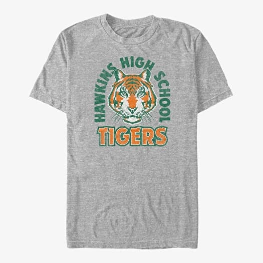 Majica Merch Netflix Stranger Things - Hawkins High School Tigers Arch Unisex T-Shirt Heather Grey