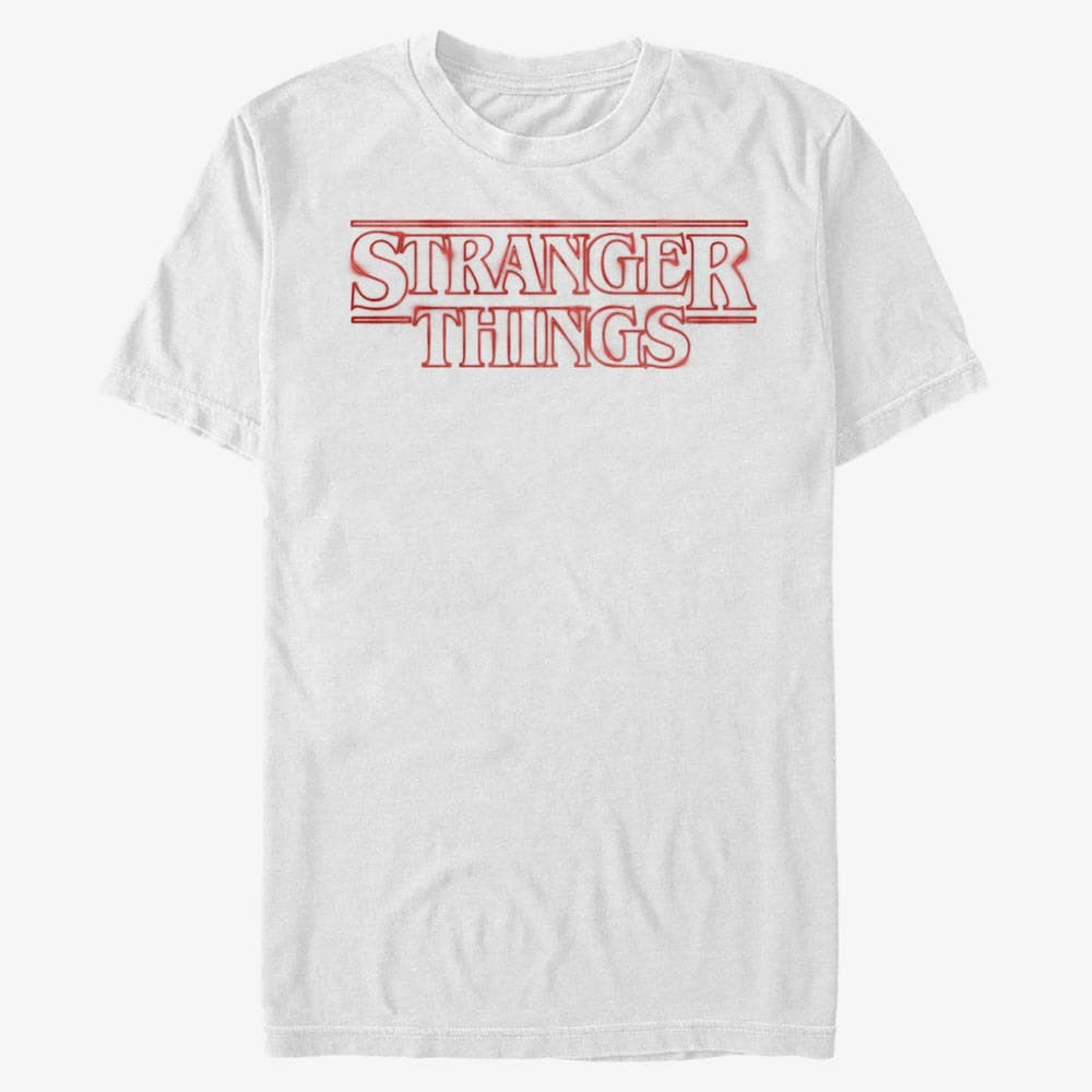 T-shirts Merch Netflix Stranger Things - Stranger Neon Logo Unisex T-Shirt White