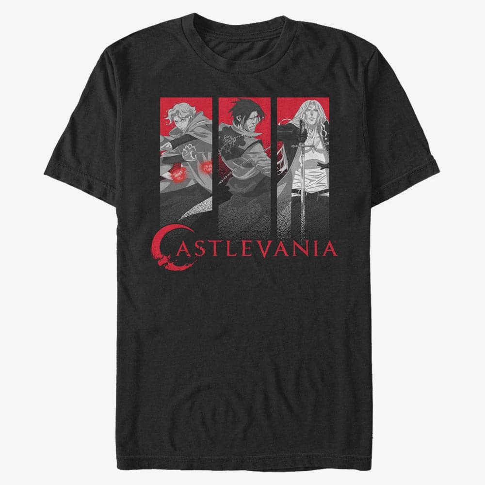 Camisetas Merch Netflix Castlevania - Trio Box Up Unisex T-Shirt Black