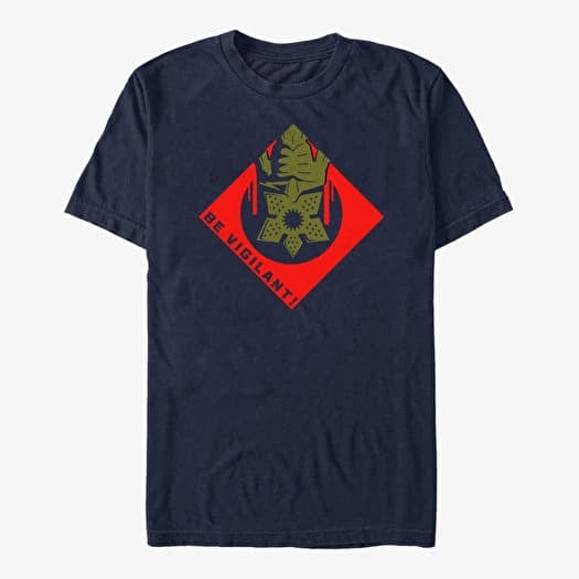 Tricou Merch Netflix Stranger Things - Vigilant Badge Unisex T-Shirt Navy Blue