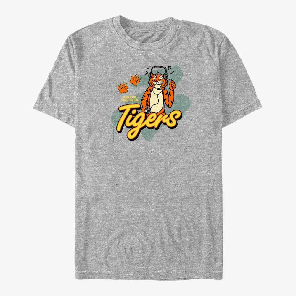 majice kratkih rukava Merch Netflix Stranger Things - Tigers Hawkins High School Unisex T-Shirt Heather Grey