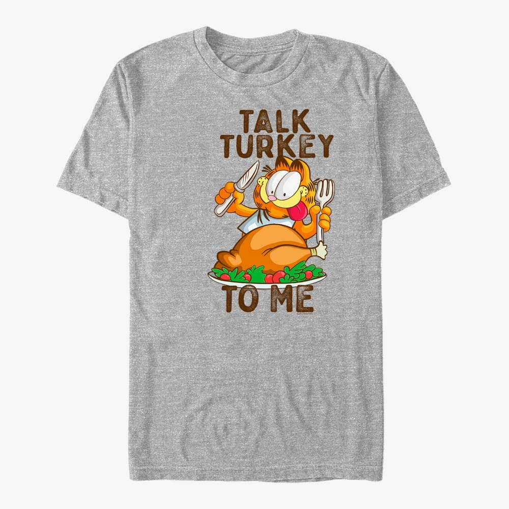 majice kratkih rukava Merch Paramount Garfield - Talk Turkey Unisex T-Shirt Heather Grey
