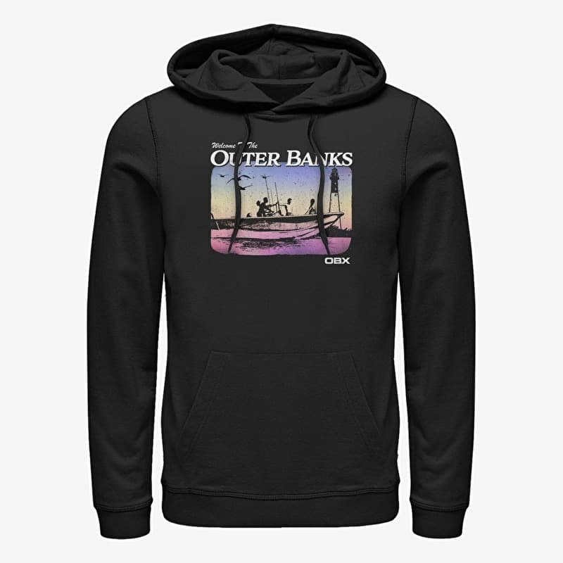 Sweatshirt Merch Netflix Outer Banks - Destination OBX Unisex Hoodie Black