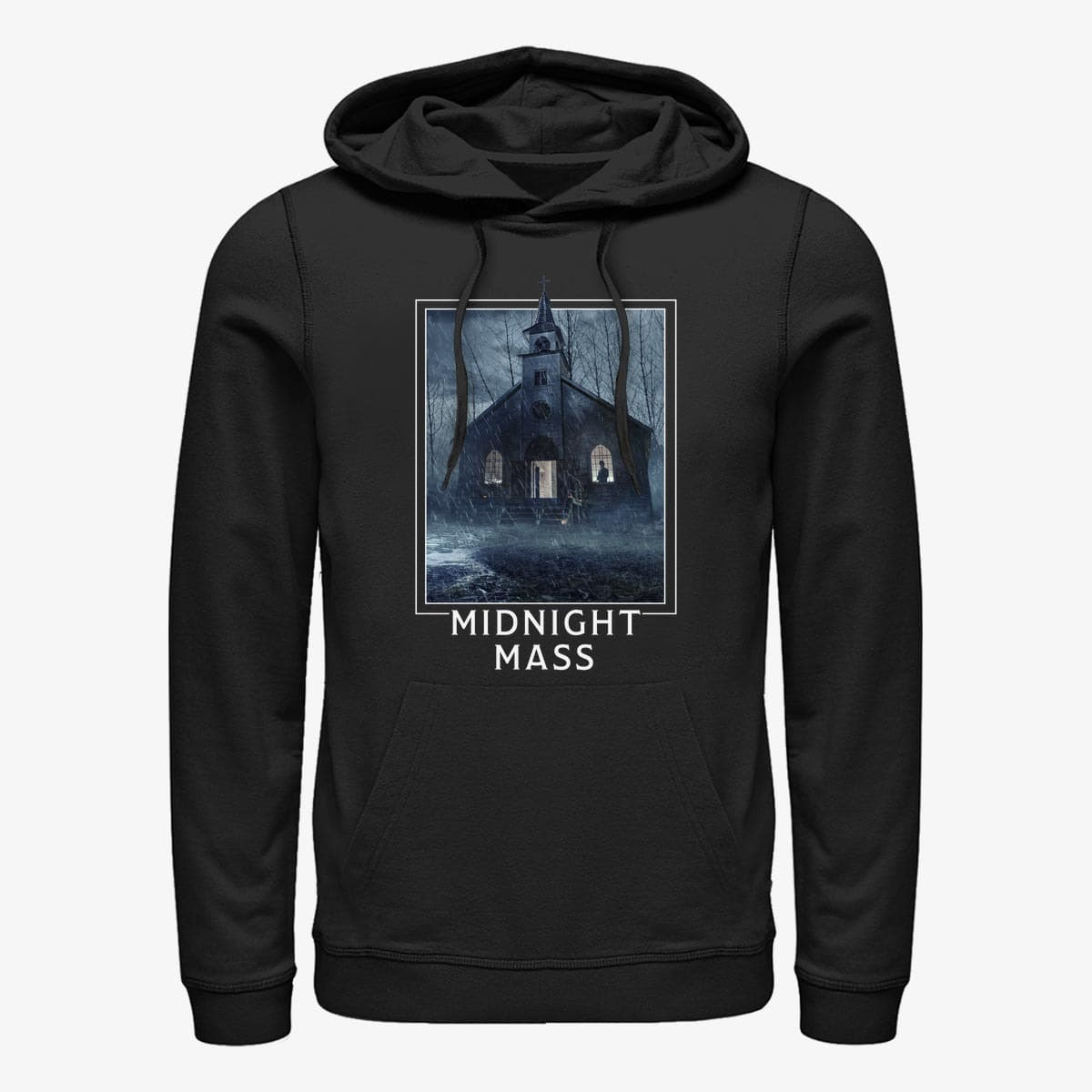 Bluzy Merch Netflix Midnight Mass - Midnight Mass Church Lockup Unisex Hoodie Black