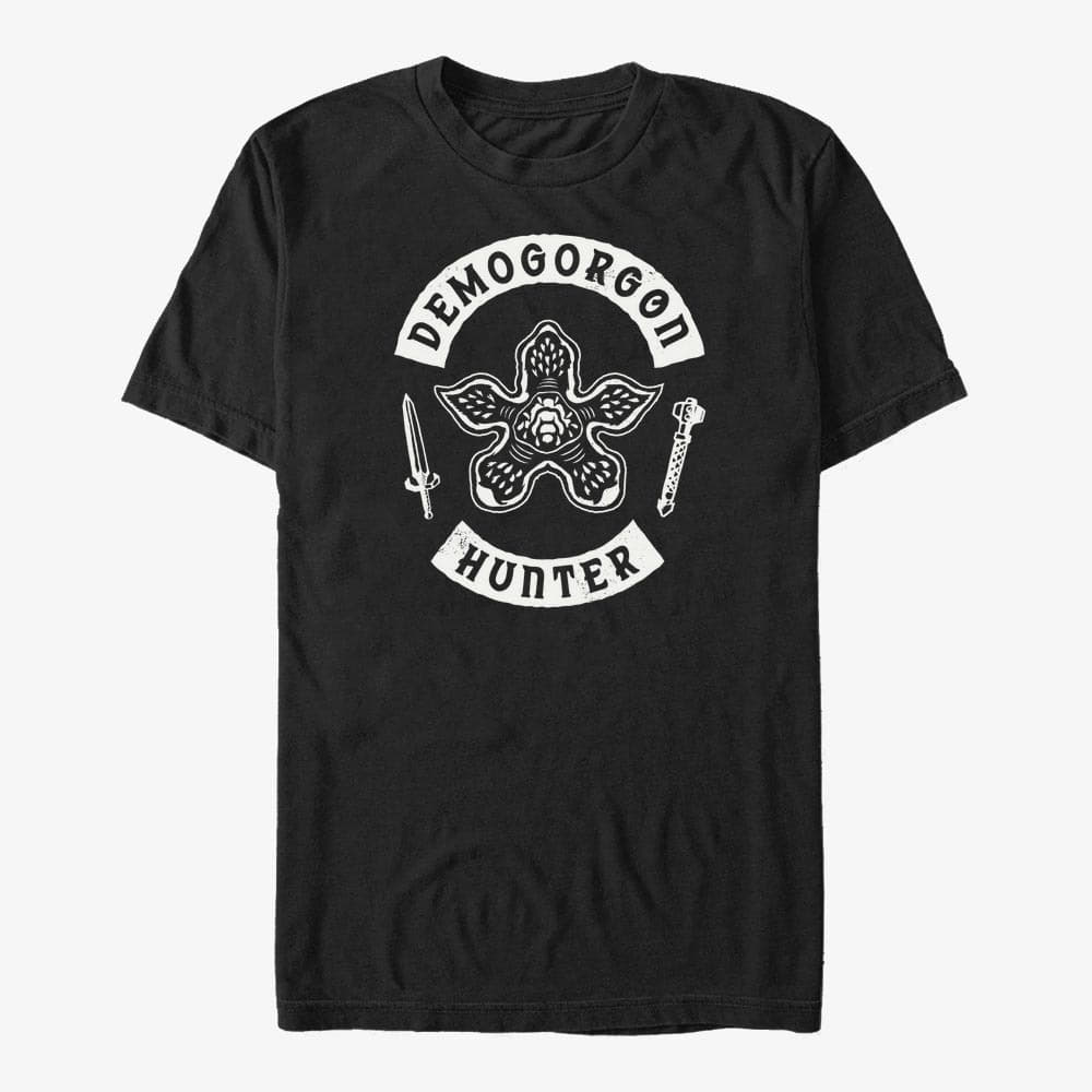 T-Shirts Merch Netflix Stranger Things - Demogorgon Hunter Unisex T-Shirt Black